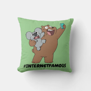 Grizz & Nom Nom - #InternetFamous Throw Pillow