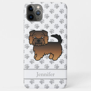 Grizzle Norfolk Terrier Cartoon Dog & Name iPhone 11 Pro Max Case