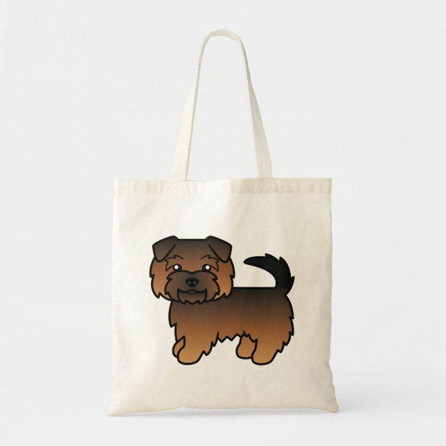 Grizzle Norfolk Terrier Cute Cartoon Dog Tote Bag (Front)