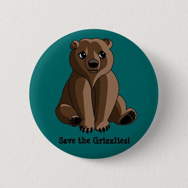 Grizzlies 2 Inch Round Button (Front)