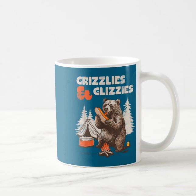 Grizzlies &amp; Glizzies Eating Hotdog Meme Funny  Coffee Mug (Right)