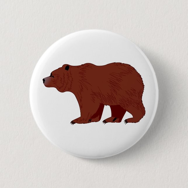 Grizzly Bear 2 Inch Round Button (Front)