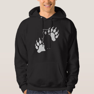 Grizzly bear and footprints Graphic Design Hoodie