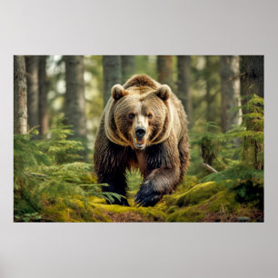 Grizzly Bear Animal Nature Majestic Wild Poster