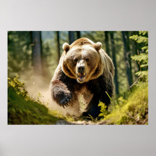 Grizzly Bear Animal Nature Majestic Wild Poster