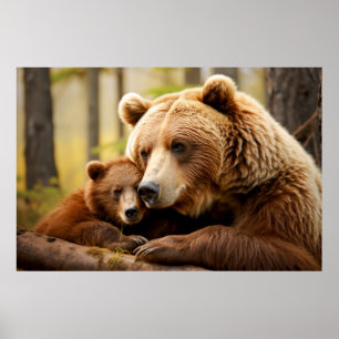 Grizzly Bear Animal Wild Beauty Freedom Wilderness Poster