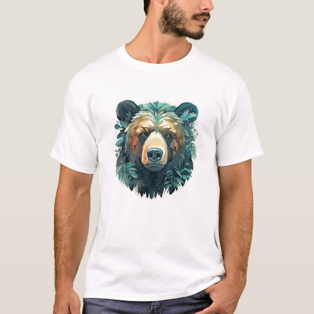 Grizzly Bear Animal World Wildlife Beauty Painting T-Shirt (Front)