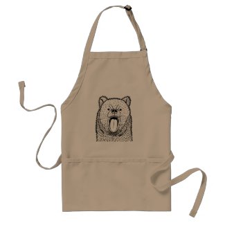 Grizzly Bear Apron For Him BBQ Apron For Men