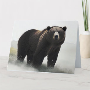 GRIZZLY BEAR ART BIG BIRTHDAY Card