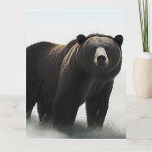 GRIZZLY BEAR ART BIG BIRTHDAY Card