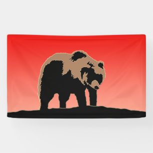Grizzly Bear at Sunset  - Original Wildlife Art Banner