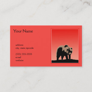 Grizzly Bear at Sunset - Original Wildlife Art Business Card