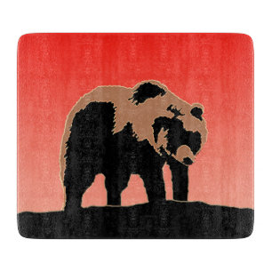 Grizzly Bear at Sunset - Original Wildlife Art Cutting Board