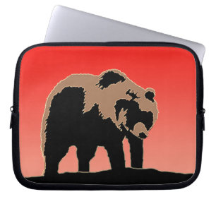 Grizzly Bear at Sunset  - Original Wildlife Art Laptop Sleeve