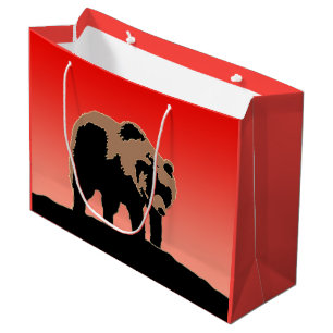 Grizzly Bear at Sunset  - Original Wildlife Art Large Gift Bag