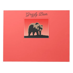 Grizzly Bear at Sunset - Original Wildlife Art Notepad