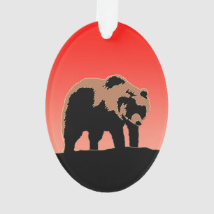Grizzly Bear at Sunset - Original Wildlife Art Ornament