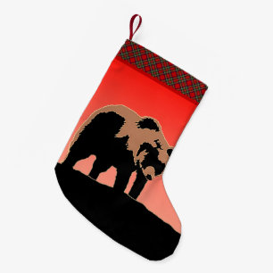 Grizzly Bear at Sunset  - Original Wildlife Art Small Christmas Stocking
