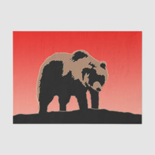 Grizzly Bear at Sunset  - Original Wildlife Art Tissue Paper