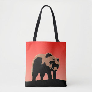 Grizzly Bear at Sunset - Original Wildlife Art Tote Bag