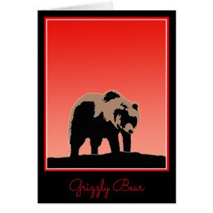 Grizzly Bear au coucher du soleil - Art original d