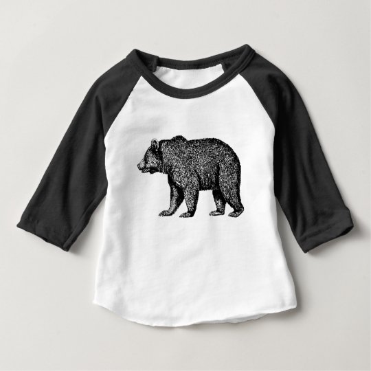 Grizzly Bear Baby 3/4 Sleeve Raglan T-Shirt