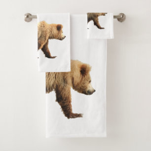 grizzly bear bath towel set