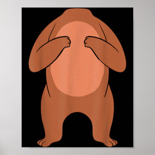 Grizzly Bear Body Belly Costume Easy Halloween Poster
