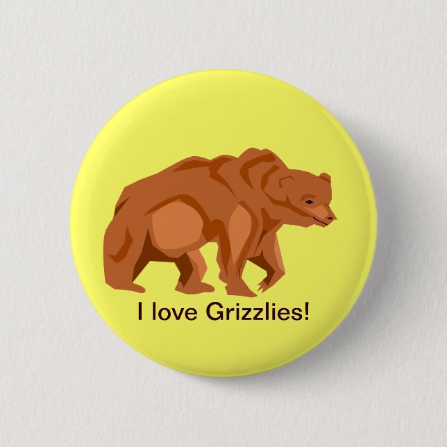 Grizzly Bear Button (Front)