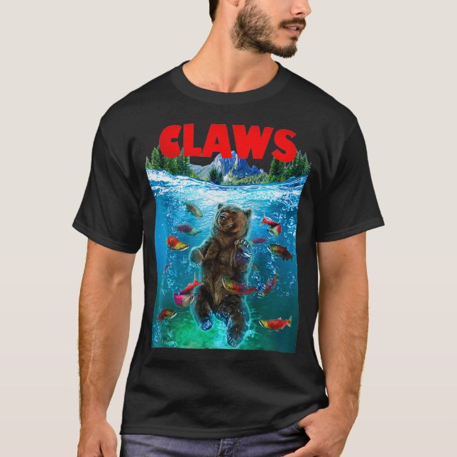 Grizzly Bear Catching Salmon in Alaska National Pa T-Shirt (Front)