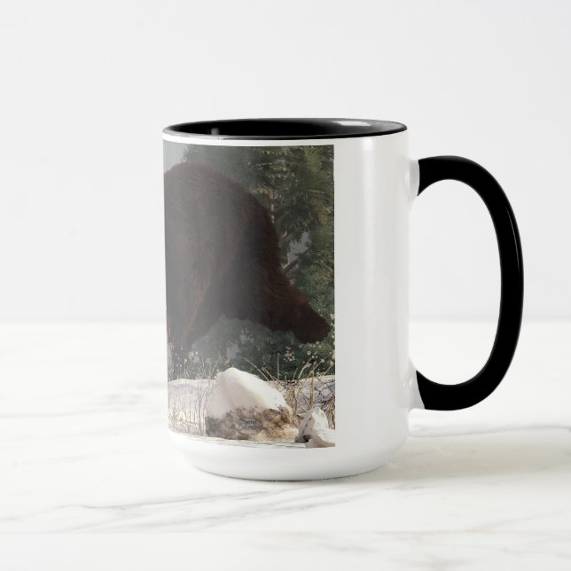 Grizzly Bear Chasing Rabbit Mug (Right)