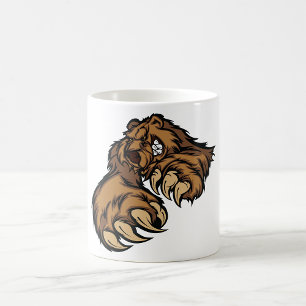 Grizzly Bear Claw Mascot Coffee Mug
