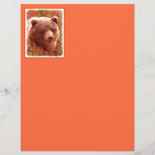 Grizzly Bear Cub in Fireweed Painting Wildlife Art