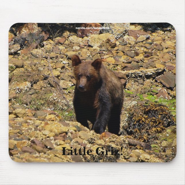 Grizzly Bear Cub Wildlife Supporter Mousepad (Front)
