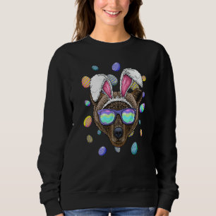 Grizzly Bear Easter Bunny Ears Funny Easter Eggs H Sweatshirt