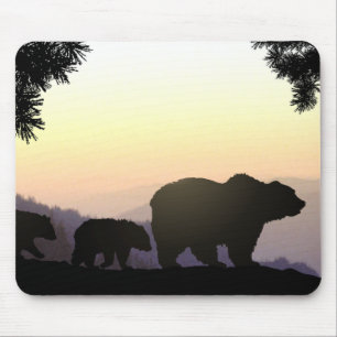 Grizzly Bear family Mouse Pad