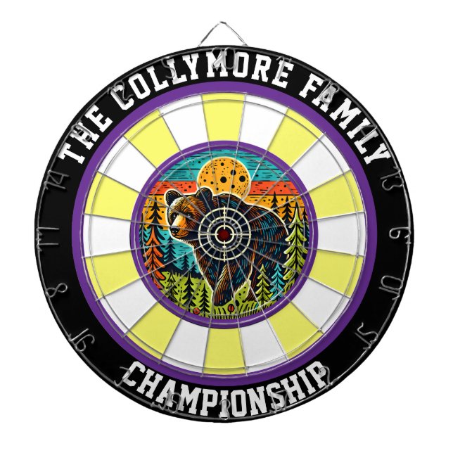 Grizzly Bear Forest Aim Design Dartboard (Front)