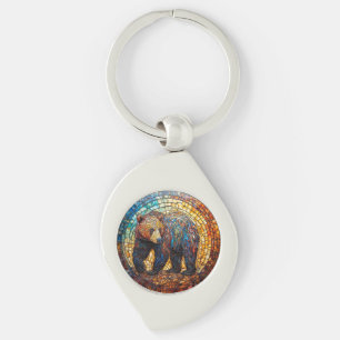 Grizzly Bear in Artistic Design Keychain