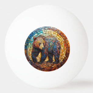Grizzly Bear in Artistic Design Ping Pong Ball