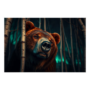 Grizzly Bear in the Woods Poster