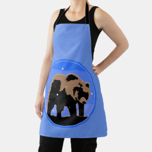 Grizzly Bear in Winter - Original Wildlife Art Apron