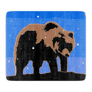 Grizzly Bear in Winter  - Original Wildlife Art Cutting Board
