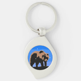 Grizzly Bear in Winter  - Original Wildlife Art Keychain