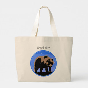 Grizzly Bear in Winter - Original Wildlife Art Large Tote Bag