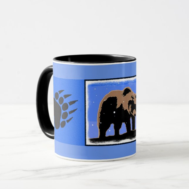 Grizzly Bear in Winter  - Original Wildlife Art Mug (Front Left)