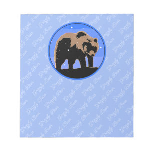 Grizzly Bear in Winter  - Original Wildlife Art Notepad