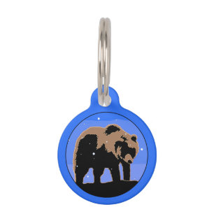 Grizzly Bear in Winter  - Original Wildlife Art Pet Tag