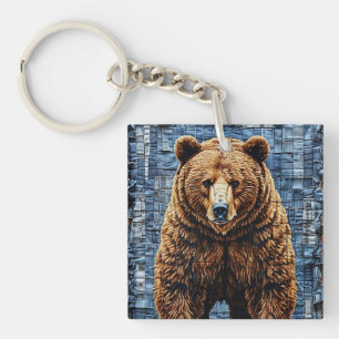 Grizzly bear keychain