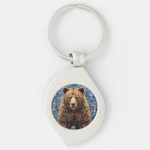 Grizzly bear keychain