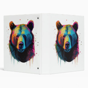 Grizzly Bear Lovers Pop Art Big Grizzly Bear Binder